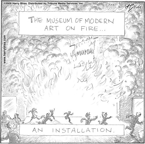 "The museum of modern art on fire... an installation."
