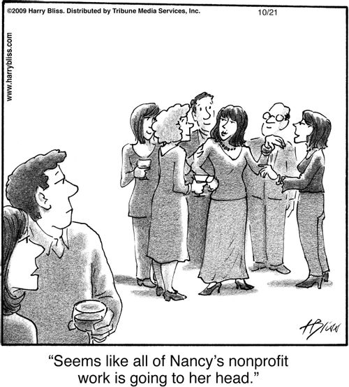 "Seems like all of Nancy’s nonprofit work is going to her head."
