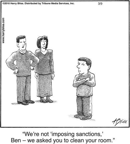"We’re not ‘imposing sanctions,’ Ben – we asked you to clean your room."