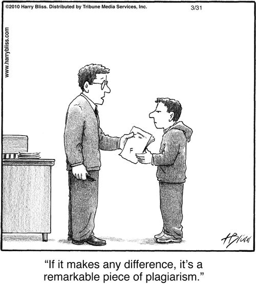 "If it makes any difference, it's a remarkable piece of plagiarism."