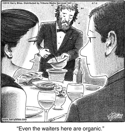 "Even the waiters here are organic."