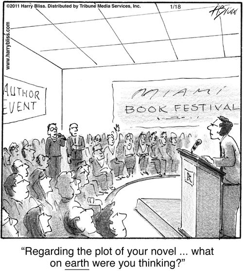 "Regarding the plot of your novel ... what on earth were you thinking?"