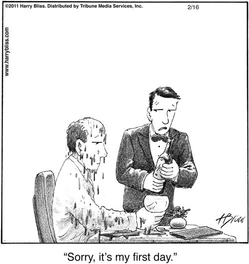 "Sorry, it’s my first day."