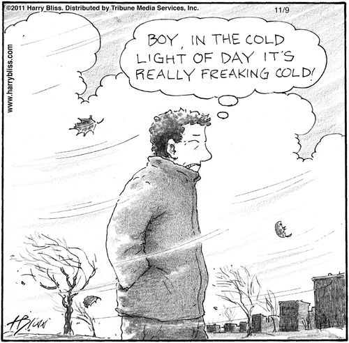 "Boy, in the cold light of day it's really freaking cold!"