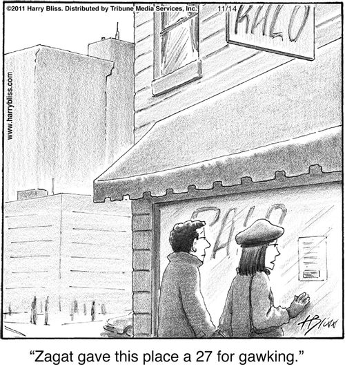 "Zagat gave this place a 27 for gawking."