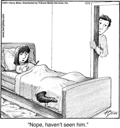 "Nope, haven't seen him."