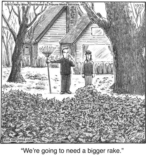 "We're going to need a bigger rake."