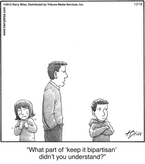 "What part of 'keep it bipartisan' didn’t you understand?"