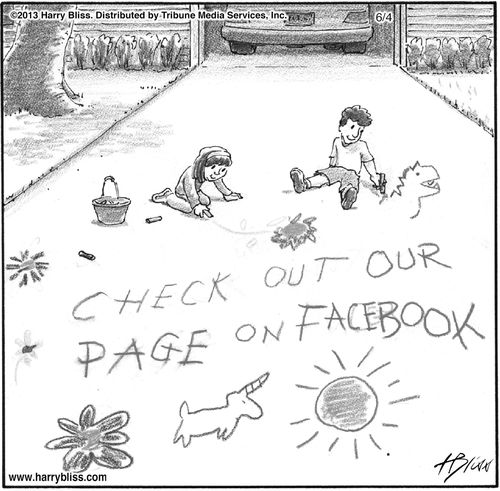 "Check out our page on Facebook."