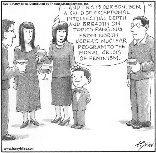 "And this is our son, Ben, a child of exceptional intellectual depth and breadth on topics ranging from North Korea's nuclear program to the moral crisis of feminism."