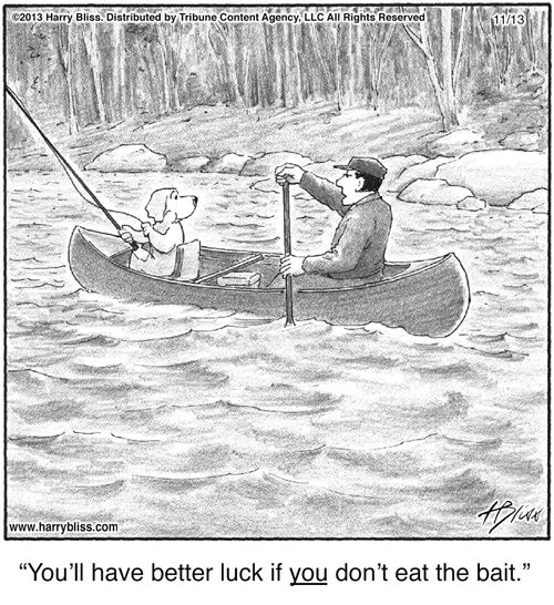 "You’ll have better luck if you don’t eat the bait."