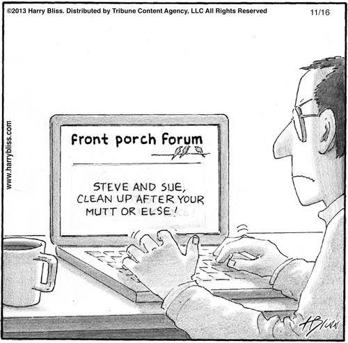 "Steve and Sue, clean up after your mutt or else!"