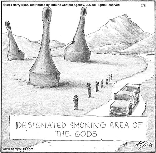 Designated smoking area of the gods