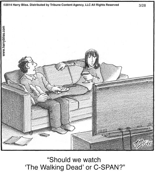 "Should we watch 'The Walking Dead' or C-SPAN?"