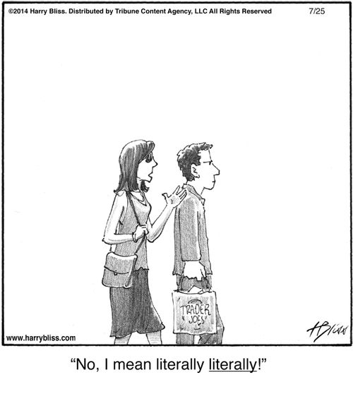 "No, I mean literally literally!"