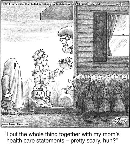 "I put the whole thing together with my mom’s health care statements – pretty scary, huh?"