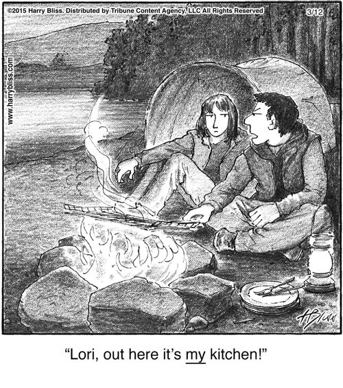 "Lori, out here it's my kitchen!"