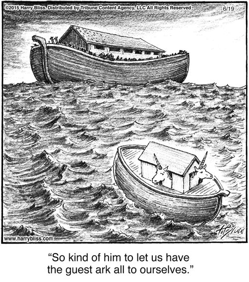 "So kind of him to let us have the guest ark all to ourselves."