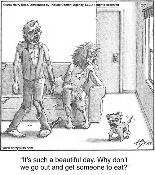 "It's such a beautiful day. Why don't we go out and get someone to eat?"