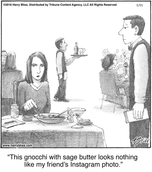 "This gnocchi with sage butter looks nothing like my friend's Instagram photo."