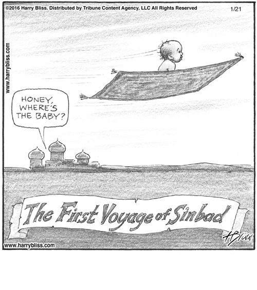 "Honey, where's the baby?"  "The first voyage of Sinbad"