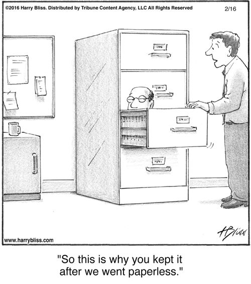 "So this is why you kept it after we went paperless."