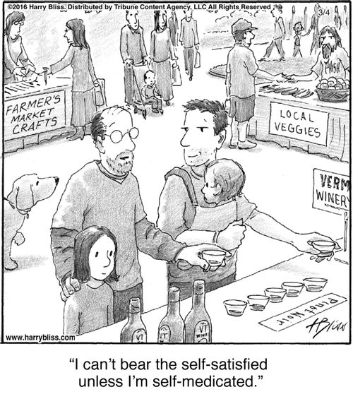 "I can’t bear the self-satisfied unless I’m self-medicated."