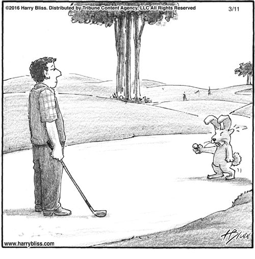 "Slow play. These days, they have rabbits process the scorecards."