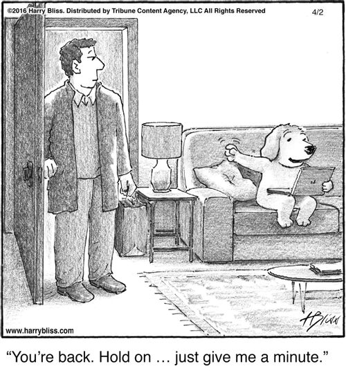"You're back. Hold on … just give me a minute."