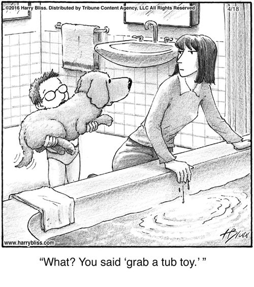 "What? You said 'grab a tub toy.'"