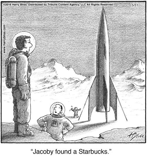 "Jacoby found a Starbucks."