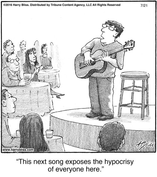 "This next song exposes the hypocrisy of everyone here."