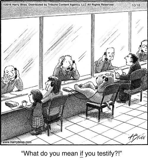 "What do you mean if you testify?!"