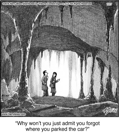 "Why won’t you just admit you forgot where you parked the car?"