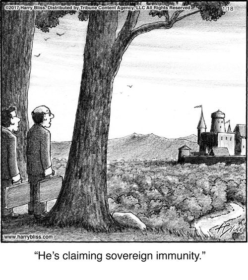 "He's claiming sovereign immunity."