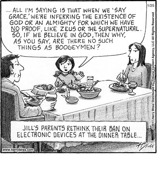 "Jill’s parents rethink their ban on electronic devices at the dinner table..."