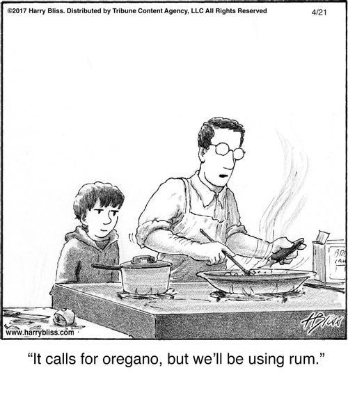 "It calls for oregano, but we’ll be using rum."