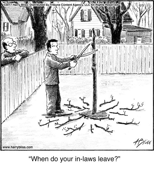 "When do your in-laws leave?"