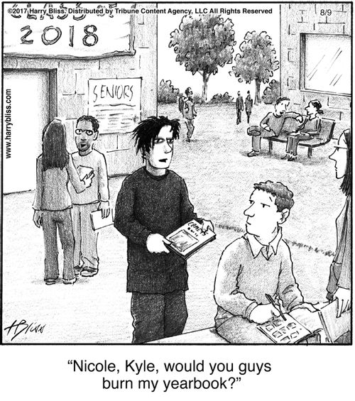 "Nicole, Kyle, would you guys burn my yearbook?"