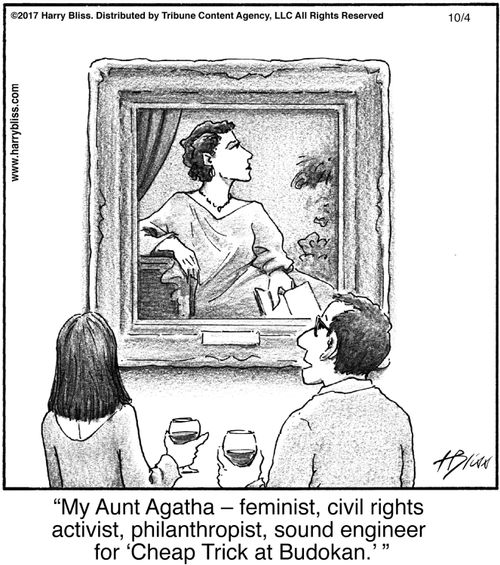 "My Aunt Agatha – feminist, civil rights activist, philanthropist, sound engineer for 'Cheap Trick at Budokan.'"