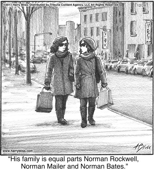 "His family is equal parts Norman Rockwell, Norman Mailer and Norman Bates."