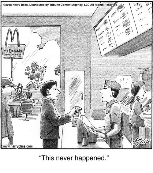 "This never happened."