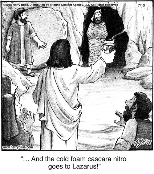 "... And the cold foam cascara nitro goes to Lazarus!"
