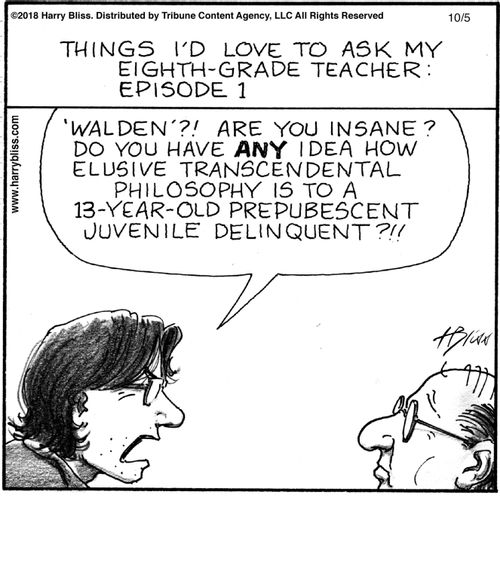 "Walden'?! Are you insane? Do you have any idea how elusive transcendental philosophy is to a 13-year-old prepubescent juvenile delinquent?!"