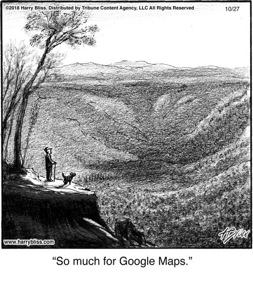 “So much for Google Maps.”