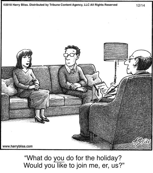 "What do you do for the holiday? Would you like to join me, er, us?"