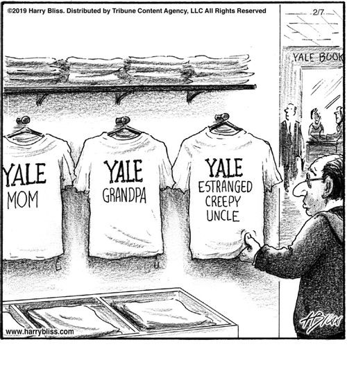 "Yale mom. Yale grandpa. Yale estranged creepy uncle."