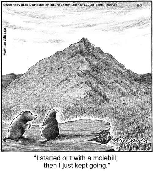 "I started out with a molehill, then I just kept going."