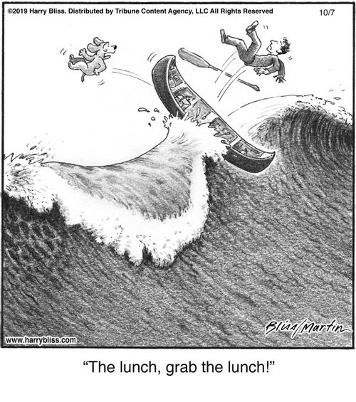 "The lunch, grab the lunch!"
