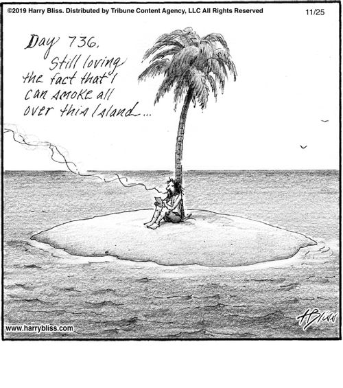 "Day 736. Still loving the fact that I can smoke all over this island..."